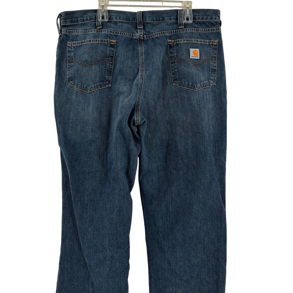 Carhartt Men's 42x32 Blue Medium Wash Cotton Blend Jeans - Picture 6 of 6